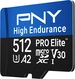PNY Pro Elite High Endurance R100/W90 microSDXC 512GB Kit, UHS-I U3, A2, Class 10
