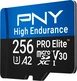 PNY Pro Elite High Endurance R100/W90 microSDXC 256GB Kit, UHS-I U3, A2, Class 10