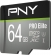 PNY Pro Elite R100/W60 microSDXC 64GB Kit, UHS-I U3, A1, Class 10