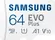 Samsung EVO Plus 2024 R160 microSDXC 64GB Kit, UHS-I U1, A1, Class 10