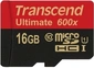 Transcend Ultimate R90/W45 microSDHC 16GB Kit, UHS-I, Class 10