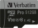 Verbatim Pro U3 R100/W90 microSDXC 512GB Kit, UHS-I U3, A2, Class 10