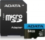 ADATA Premier R100/W25 microSDXC 64GB Kit, UHS-I U1, A1, Class 10 (AUSDX64GUICL10A1-RA1)