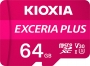 KIOXIA EXCERIA PLUS R100/W65 microSDXC 64GB Kit, UHS-I U3, A1, Class 10 (LMPL1M064GG2)