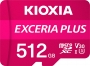 KIOXIA EXCERIA PLUS R100/W85 microSDXC 512GB Kit, UHS-I U3, A1, Class 10 (LMPL1M512GG2)