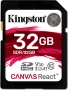 Kingston Canvas React R100/W70 SDHC 32GB, UHS-I U3, Class 10 (SDR/32GB)