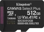 Kingston Canvas Select Plus Gen3 R150 microSDXC 512GB, UHS-I U3, A1, Class 10