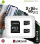 Kingston Canvas Select Plus R100 microSDHC 16GB Kit, UHS-I U1, A1, Class 10, 2er-Pack (SDCS2/16GB-2P1A)