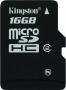 Kingston microSDHC 16GB, Class 4 (SDC4/16GBSP)