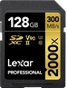 Lexar Professional 2000x Gold Series R300/W260 SDXC 128GB, UHS-II U3, Class 10