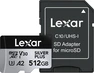Lexar Professional SILVER PLUS R205/W150 microSDXC 512GB Kit, UHS-I U3, A2, Class 10