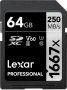 Lexar Professional 1667x Silver Series R250/W120 SDXC 64GB, UHS-II U3, Class 10 (LSD64GCB1667)