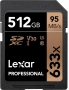 Lexar Professional 633x R95/W45 SDXC 512GB, UHS-I U3, Class 10 (LSD512CB633)