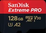 SanDisk Extreme PRO R200/W90 microSDXC 128GB Kit, UHS-I U3, A2, Class 10
