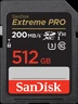 SanDisk Extreme PRO R200/W140 SDXC 512GB, UHS-I U3, Class 10