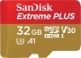 SanDisk Extreme PLUS R100/W90 microSDHC 32GB Kit, UHS-I U3, A1, Class 10 (SDSQXBG-032G-GN6MA)