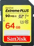 SanDisk Extreme PLUS R90/W60 SDXC 64GB, UHS-I U3, Class 10