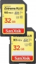 SanDisk Extreme PLUS R90/W60 SDHC 32GB, UHS-I U3, Class 10, 2er-Pack (SDSDXWF-032G-GNCI2)
