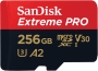 SanDisk Extreme PRO R200/W140 microSDXC 256GB Kit, UHS-I U3, A2, Class 10 (SDSQXCD-256G-GN6MA)