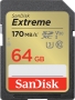 SanDisk Extreme R170/W80 SDXC 64GB, UHS-I U3, Class 10 (SDSDXV2-064G)