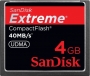 SanDisk Extreme R40/W40 CompactFlash Card 4GB (SDCFX-004G-X46)