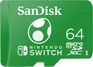 SanDisk Nintendo Switch R100/W90 microSDXC 64GB, UHS-I U3, Class 10