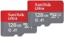SanDisk Ultra R140 microSDXC 128GB Kit, UHS-I U1, A1, Class 10, 2er-Pack (SDSQUAB-128G-GN6MT)