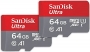SanDisk Ultra R140 microSDXC 64GB Kit, UHS-I U1, A1, Class 10, 2er-Pack (SDSQUAB-064G-GN6MT)