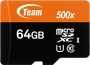 TeamGroup 500x Orange R100/W20 microSDXC 64GB Kit, UHS-I U1, Class 10 (TUSDX64GUHS03)