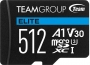 TeamGroup ELITE R90/W45 microSDXC 512GB Kit, UHS-I U3, A1, Class 10 (TEAUSDX512GIV30A103)
