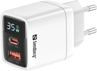 Sandberg 2in1 Charger 1xUSB-A 1xUSB-C 35W white