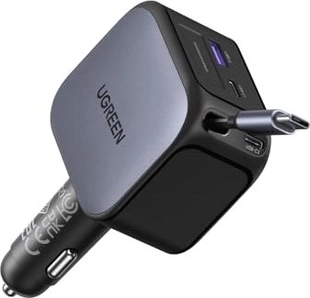 Ugreen Nexode car charger 145W с extendible USB-C cable