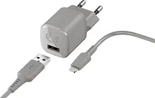 Fresh 'n Rebel USB 12W mini Charger + Lightning cable Ice Grey