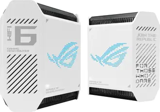 ASUS ROG Rapture GT6, white, AX10000, Router and satellite set, double-Bundle