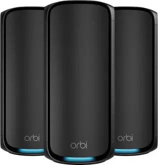 Netgear Orbi Wi-Fi 7, 970 series, BE27000, RBE973SB, black, Router and 2x satellite set, 3er-Bundle