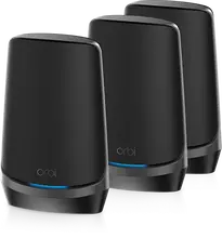 Netgear Orbi Wi-Fi 6E, 960 series, AXE11000, RBKE963B, black, Router and 2x satellite set, 3er-Bundle